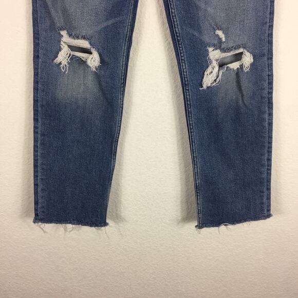 NWOT Re/Done Straight Leg Jean Size 25 Ultra High Rise 70s Stove Pipe Distressed - Picture 10 of 16